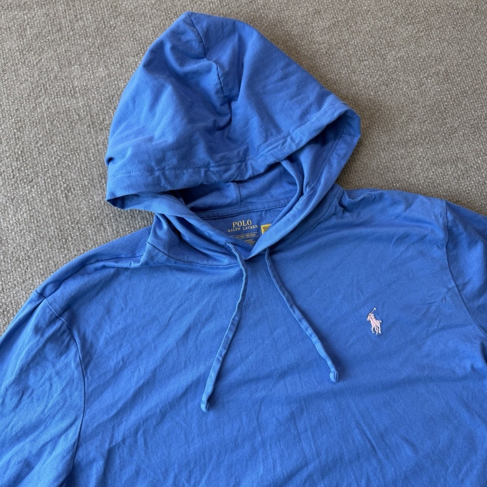 Ralph Lauren Shirt Mens Size XL Blue Pony Hoodie Pullover Long Sleeve